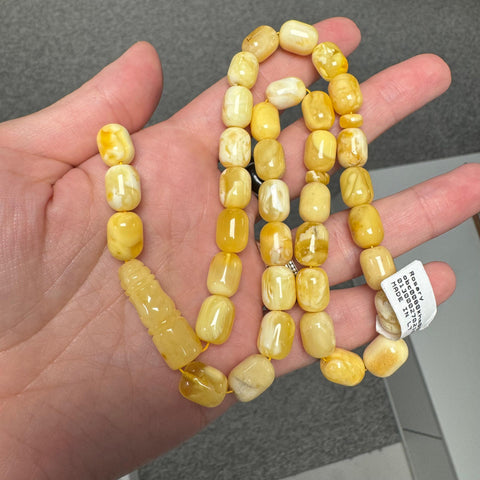 Yellow Amber Barrel Shape 8 mm Islamic Prayer