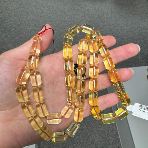 Transparent Amber Barrel Shape 9 mm Islamic Prayer Beads