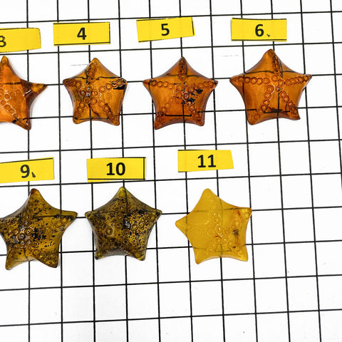 Cognac Amber Carved Starfish Cabochon