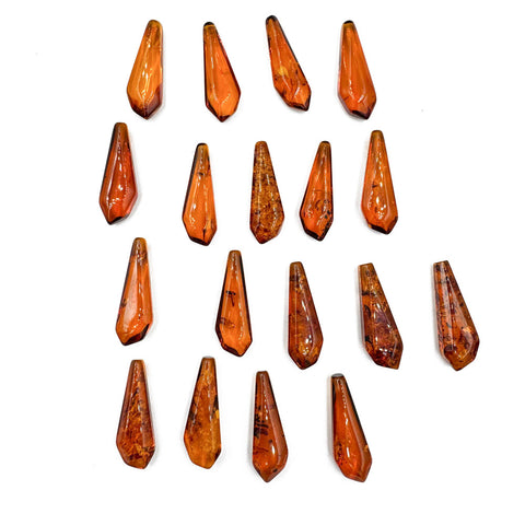 Cognac Amber Triangle Shape Cabochons