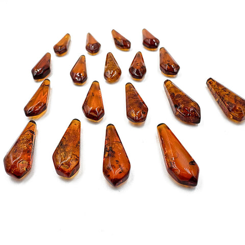 Cognac Amber Triangle Shape Cabochons
