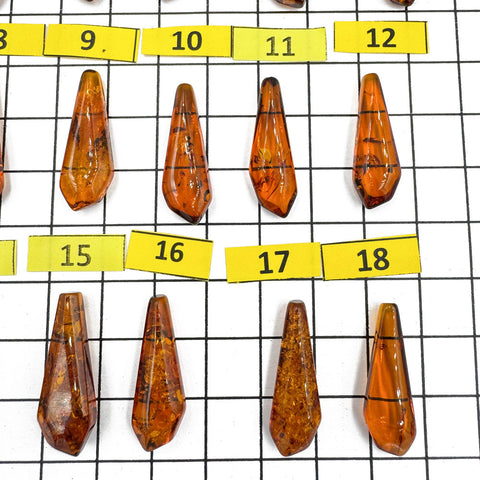 Cognac Amber Triangle Shape Cabochons