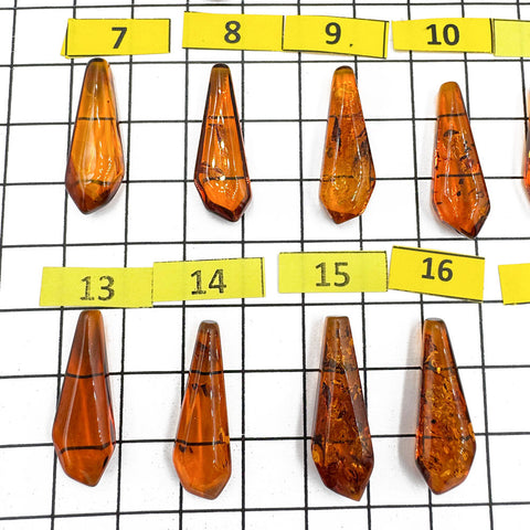 Cognac Amber Triangle Shape Cabochons