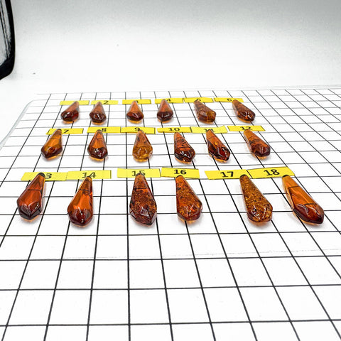 Cognac Amber Triangle Shape Cabochons