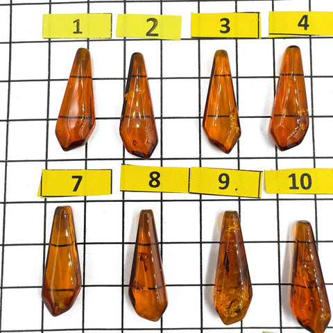 Cognac Amber Triangle Shape Cabochons