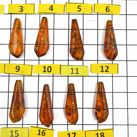 Cognac Amber Triangle Shape Cabochons