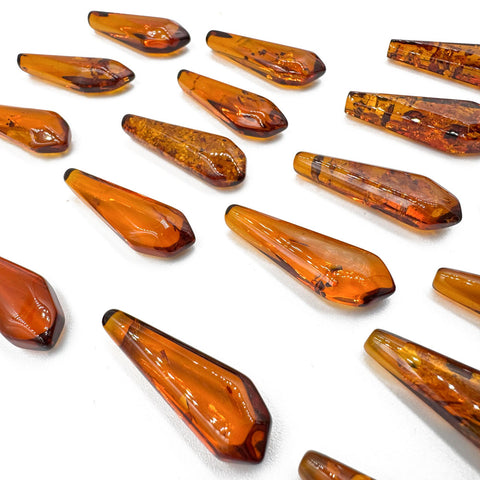 Cognac Amber Triangle Shape Cabochons