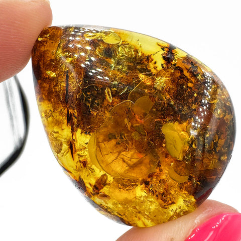 Cognac Amber Drop Shape Cabochons