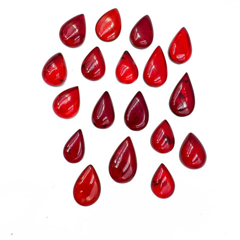 Red Amber Drop Free Shape Cabochons
