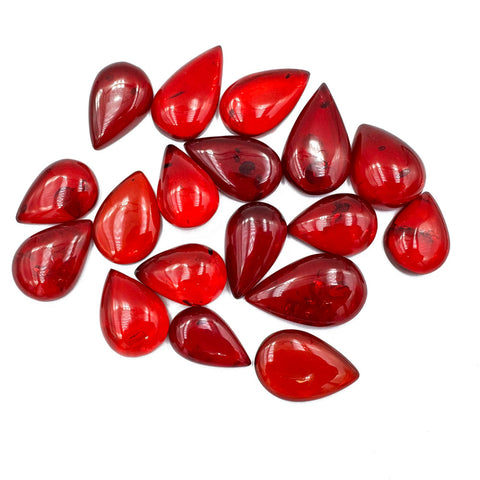 Red Amber Drop Free Shape Cabochons