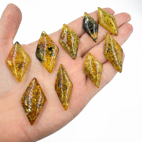 Fossil Amber Rhombus Shape Cabochons