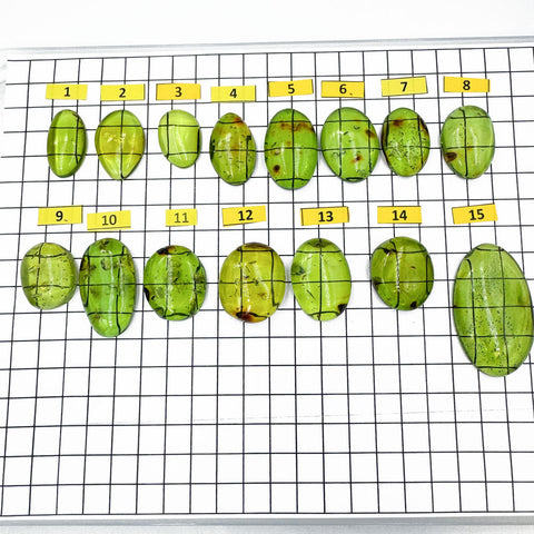 Green Amber Handmade Free Shape Cabochons