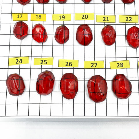 Red Amber Crystal Cut Cabochon