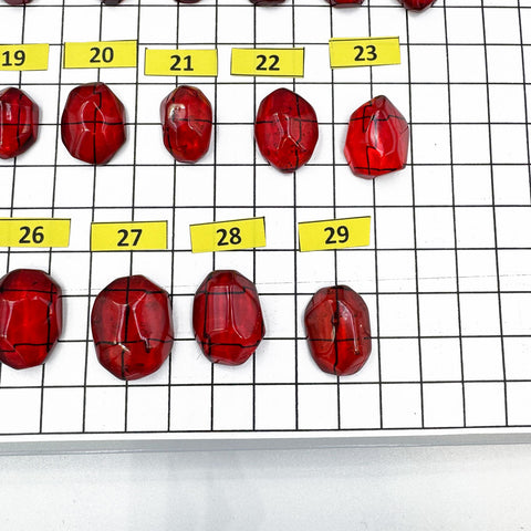 Red Amber Crystal Cut Cabochon