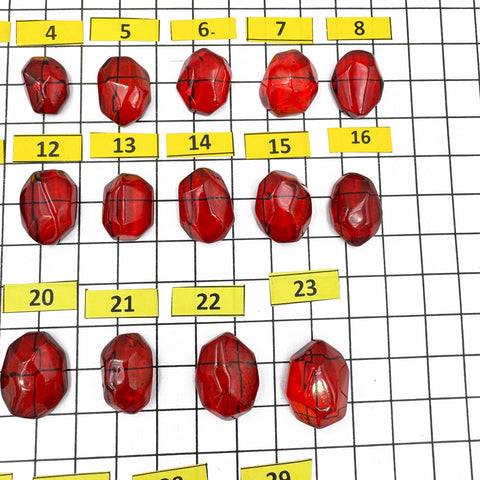 Red Amber Crystal Cut Cabochon