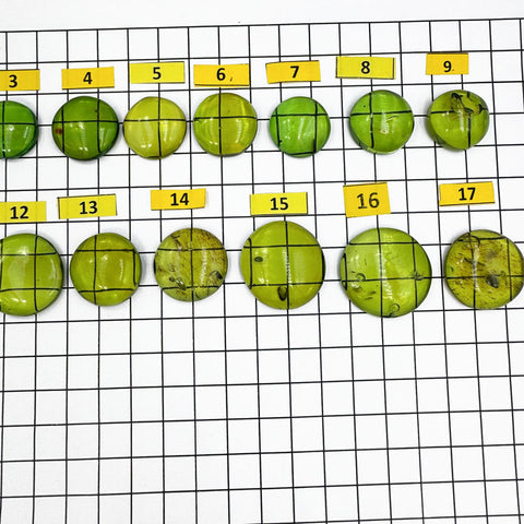 Green Amber Handmade Round Shape Cabochons