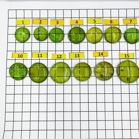 Green Amber Handmade Round Shape Cabochons