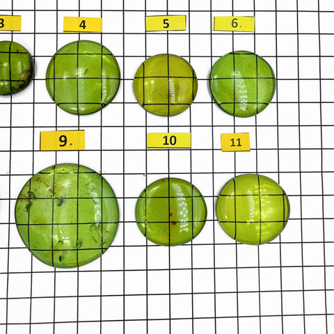 Green Amber Handmade Round Shape Cabochons