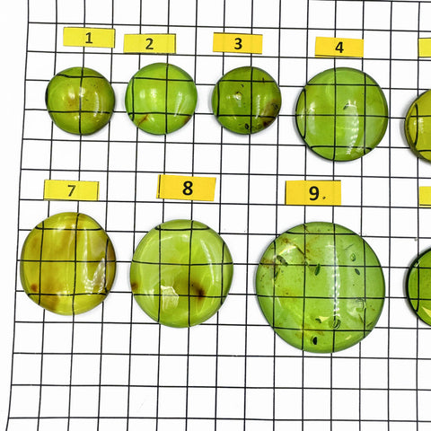 Green Amber Handmade Round Shape Cabochons