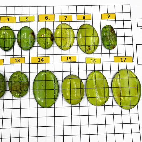 Green Amber Handmade Free Shape Cabochons