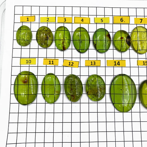 Green Amber Handmade Free Shape Cabochons