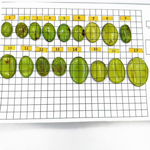 Green Amber Handmade Free Shape Cabochons