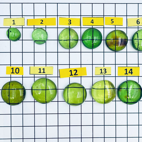 Green Amber Handmade Round Shape Cabochons