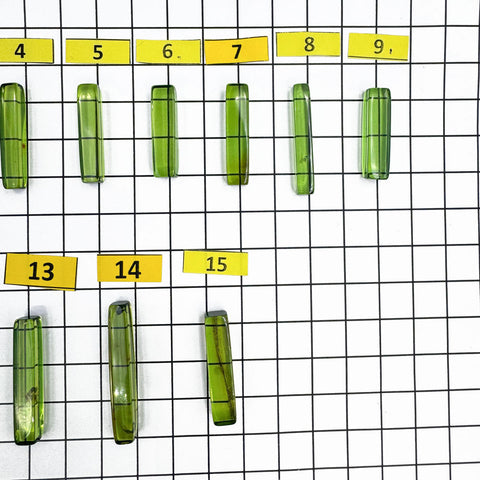 Green Amber Rectangular Free Shape Cabochons