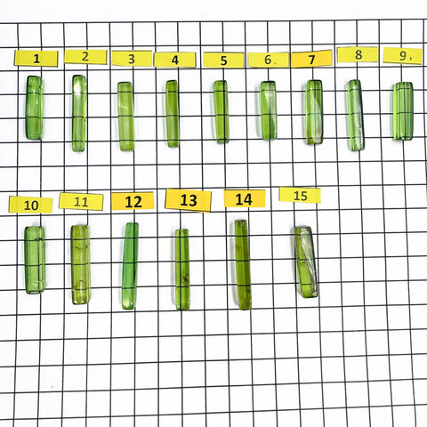 Green Amber Rectangular Free Shape Cabochons