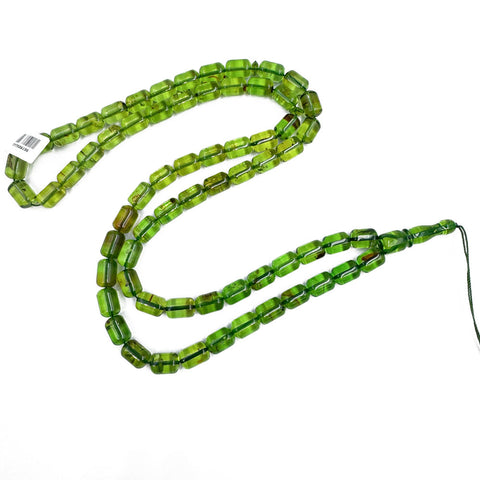 Green Amber Barrel Shape 8.5mm Islamic Prayer Beads