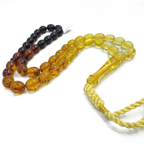 Gradient Amber Olive Shape 12x10 mm mm Islamic Prayer Beads