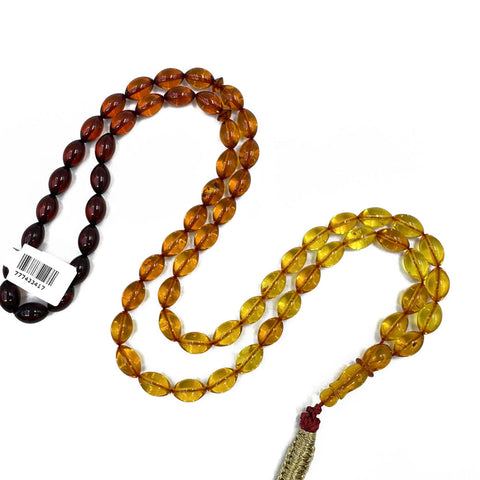 Gradient Amber Olive Shape 7mm mm Islamic Prayer Beads