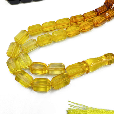 Gradient Amber Faceted Barrel Shape 8 mm mm Islamic Prayer Beads