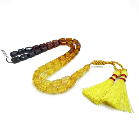 Gradient Amber Faceted Barrel Shape 8 mm mm Islamic Prayer Beads