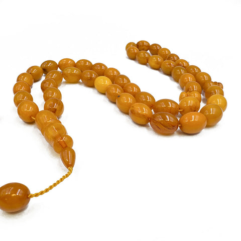 Antique Amber Egg Shape 13x11 mm Islamic Prayer Beads
