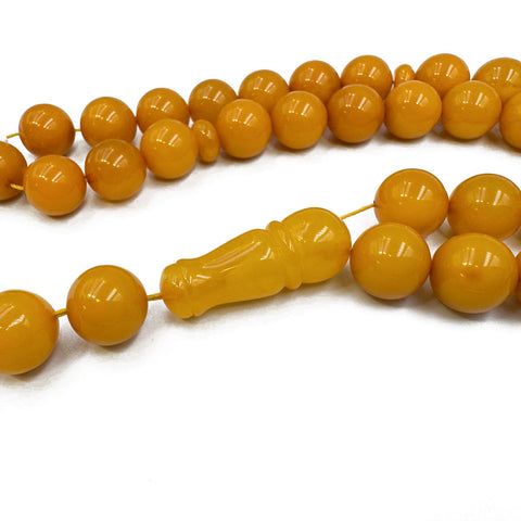Antique Amber Round Shape 11 mm Islamic Prayer Beads