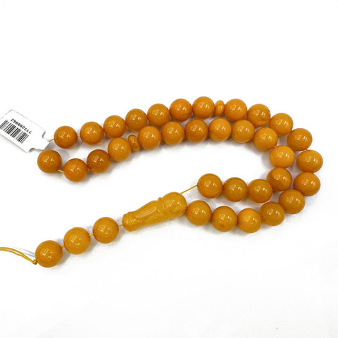 Antique Amber Round Shape 11 mm Islamic Prayer Beads