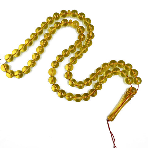 Transparent Amber Round Shape 10 mm Islamic Prayer Beads