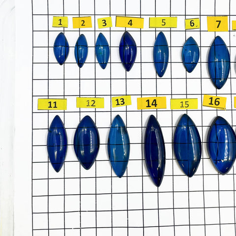 Blue Amber Marquise Shape Cabochons
