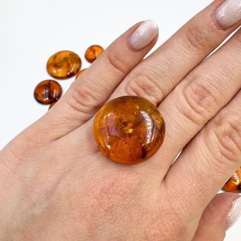 Cognac Amber Free Shape Round Cabochons