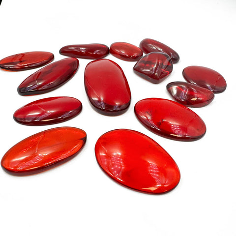 Red  Amber Free Shape Cabochons