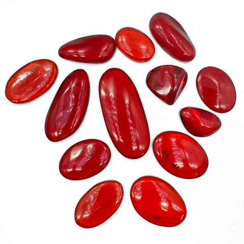 Red  Amber Free Shape Cabochons