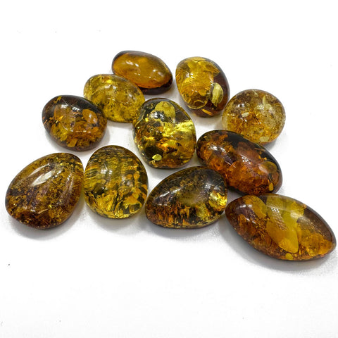 "Earth Stone" Green Amber Free Shape Cabochons