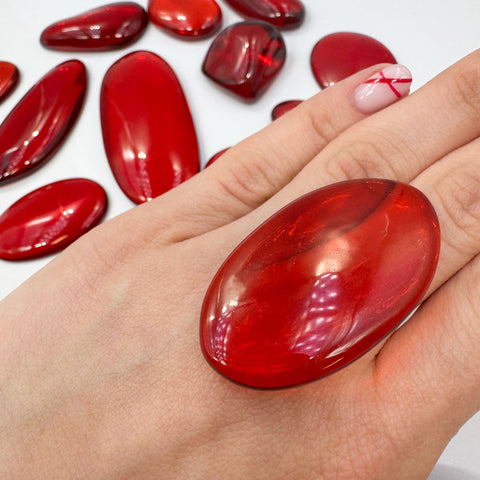 Red  Amber Free Shape Cabochons