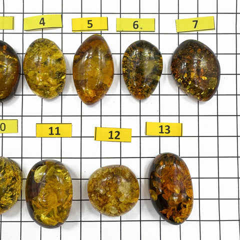 "Earth Stone" Green Amber Free Shape Cabochons