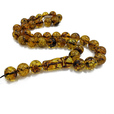 Baltic Green Amber Round Shape 13 mm Islamic Prayer Beads
