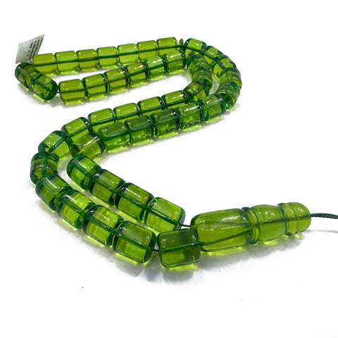 Green Amber Barrel Shape 10.5 mm Islamic Prayer Beads