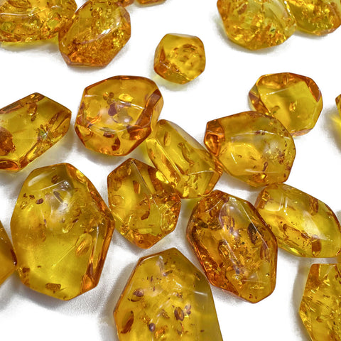 Lemon Amber Crystal Cut Stone