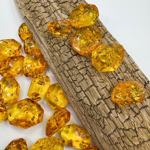 Lemon Amber Crystal Cut Stone