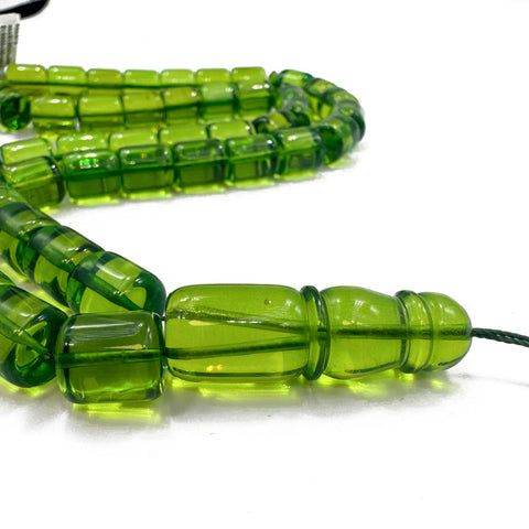 Green Amber Barrel Shape 10.5 mm Islamic Prayer Beads